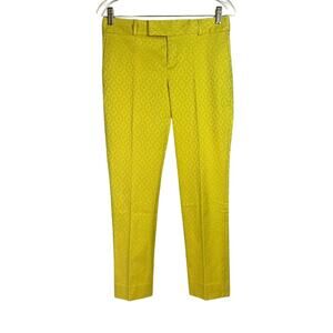 Banana Republic Yellow Jacquard Dress Pants Size 0 GG0634